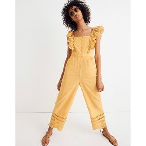 Madewell Eyelet Frilled-Strap Jumpsuit